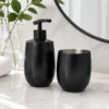 Black Shop Dispenser with Holder Black Stainless Steel Bathroom Accessories Set