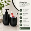 Black Shop Dispenser with Holder 2 Black Stainless Steel Bathroom Accessories Set