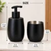 Black Shop Dispenser with Holder 3 Black Stainless Steel Bathroom Accessories Set