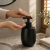 Black Shop Dispenser with Holder 5 Black Stainless Steel Bathroom Accessories Set