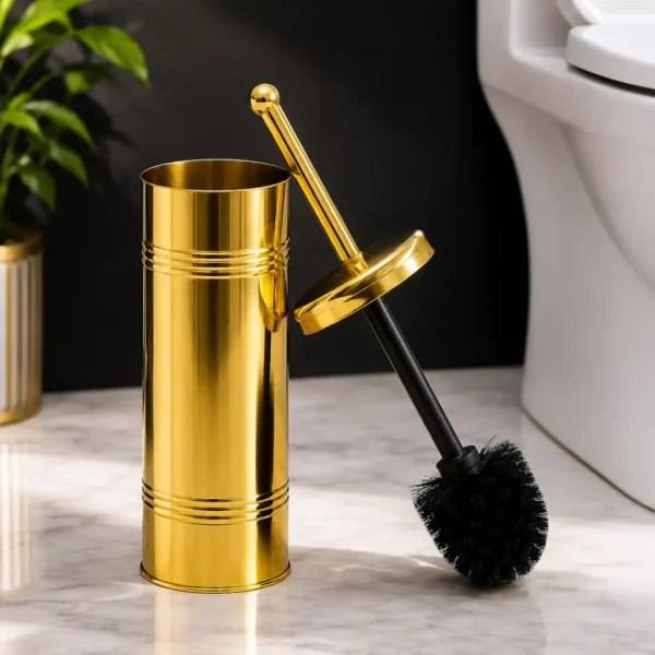 Luxury Gold Toilet Brush with Holder 3 Luxury Gold Toilet Brush with Holder