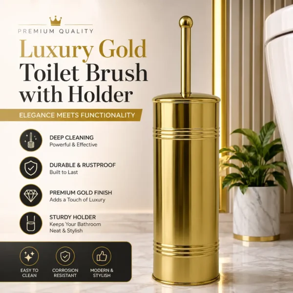 Luxury Gold Toilet Brush with Holder Luxury Gold Toilet Brush with Holder