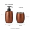 Granite Bronze Bathroom Accessories Set of 2 | Stainless Steel Modern Bathroom Countertop Organizer