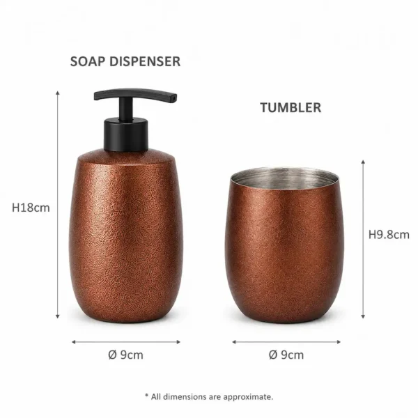 Granite Bronze Bathroom Accessories Set of 2 | Stainless Steel Modern Bathroom Countertop Organizer