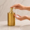 3 Piece Stainless Steel Bathroom Accessories Set with Soap Dispenser, Toothbrush Holder & Canister