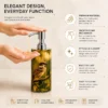 Enamel Coated Bathroom Set 3 Premium Bird Printed Bathroom Accessory Set with Tray – Enamel Coated Soap Dispenser Set for Modern Bathrooms