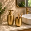 Premium Gold Soap Dispenser Set for Bathroom | Soap Dispenser & Tumbler Bathroom Accessory Set of 2