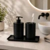 Luxury Matte Black Bath Accessory Set