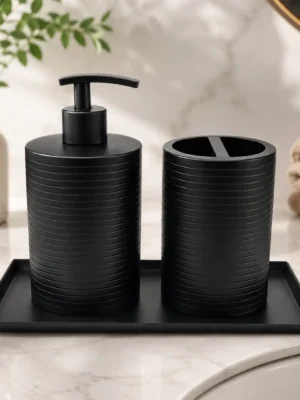 Luxury Matte Black Bath Accessory Set
