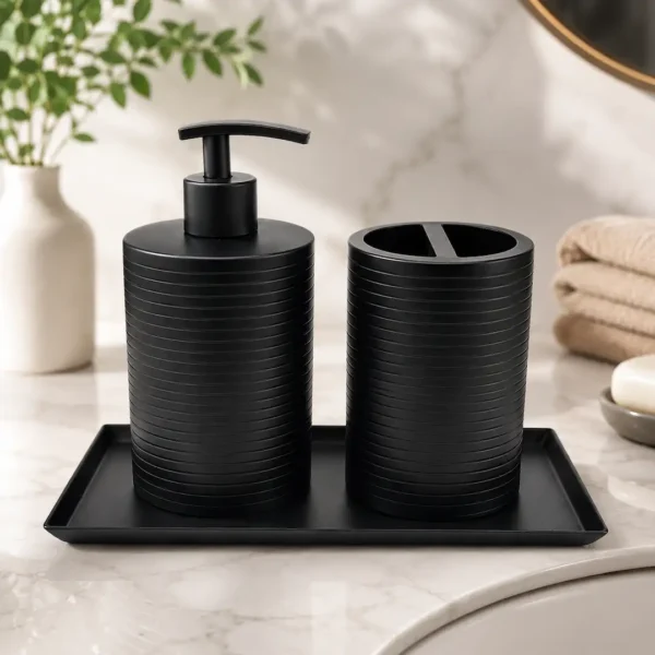 Luxury Matte Black Bath Accessory Set
