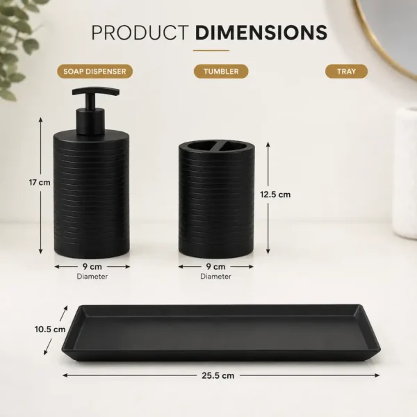 Luxury Matte Black Bath Accessory Set