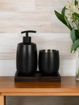 Matte Black Bathroom Accessory Set