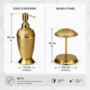Premium Handcrafted Antique Brass Bathroom Accessories Set Antique Brass Bathroom Accessories Set with Soap Dispenser & Toothbrush Stand