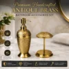 Premium Handcrafted Antique Brass Bathroom Accessories Set 2 Antique Brass Bathroom Accessories Set with Soap Dispenser & Toothbrush Stand