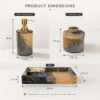 Resin Black & Gold Glitter Bathroom Accessory Set 4 Luxury Black & Gold Resin Bathroom Accessories Set
