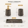 Resin Charcoal Finish Bathroom Countertop Accessory Set Resin Charcoal Finish Bathroom Countertop Accessory Set