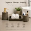 Resin Charcoal Finish Bathroom Countertop Accessory Set 3 Resin Charcoal Finish Bathroom Countertop Accessory Set