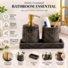 Resin Charcoal Finish Bathroom Countertop Accessory Set 4 Resin Charcoal Finish Bathroom Countertop Accessory Set