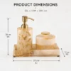 Resin Gold Foil Bathroom Accessory Set 4 Resin Gold Foil Bathroom Accessory Set | Soap Dispenser Set for Bathroom with Tray & Canister