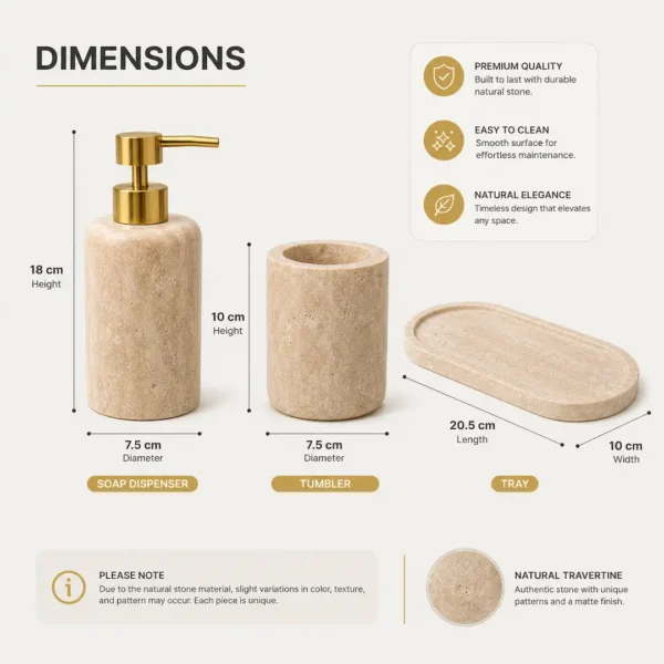 Travertine Marble Bathroom Accessories Set 3 Travertine Marble Bathroom Accessories Set