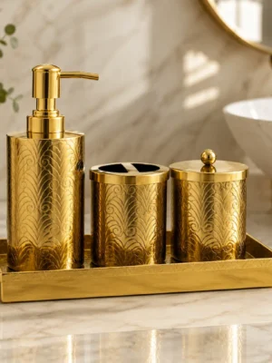 Gold Bathroom Accessories Set of 4
