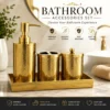 Gold Bathroom Accessories Set of 4